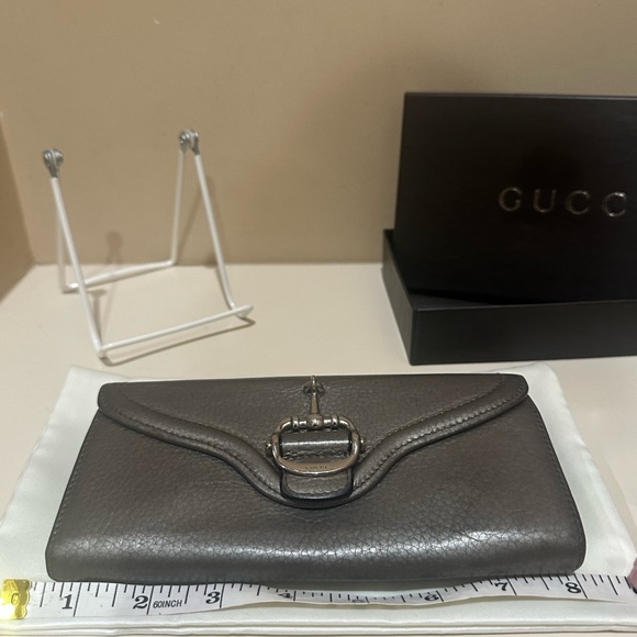 Gucci Metallic Techno Horsebit Long Wallet W/added chain - Picture 14 of 15